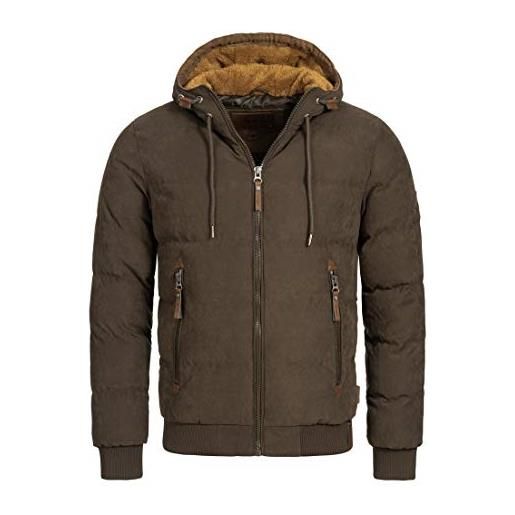 Indicode uomini adeline giacca invernale con cappuccio (fodera in peluche) cub large