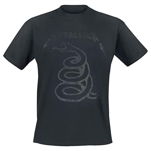 Metallica black snake uomo t-shirt nero xxl 100% cotone regular