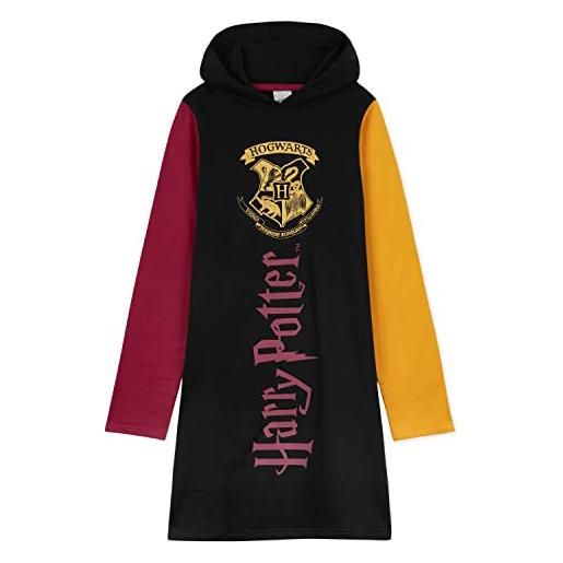 Harry Potter felpa vestito bambina e ragazza, felpe oversize in cotone 7-14 anni (11-12 anni, nero/multi)