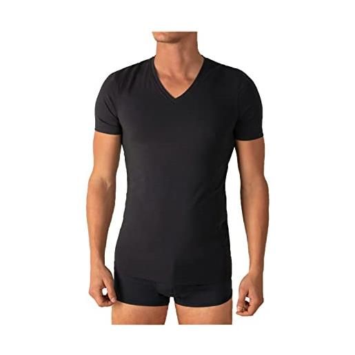 Liabel maglietta intima uomo cotone bielastico scollo v offerta 3 e 6 pezzi, maglia intima uomo elasticizzata, 8035 (3 pezzi bianco, l)