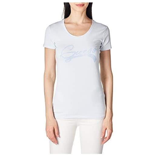 GUESS t-shirt manica corta da donna marchio, modello adelina w3ri14j1314, realizzato in cotone. Rosa