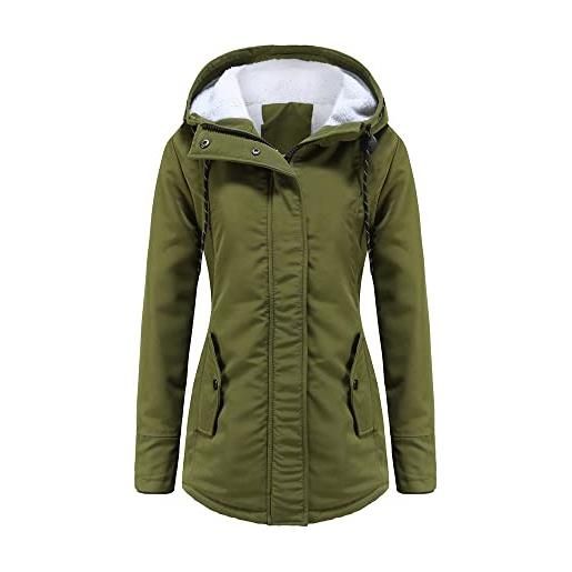 JMKEY cappotti invernali da donna giacca calda con cappuccio in pile a maniche lunghe in pile imbottito con zip parka, stile 5, m