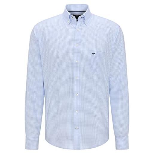 Fynch Hatton fynch-hatton hemden 10005500 - camicia oxford con colletto a bottoni, light blue check, l