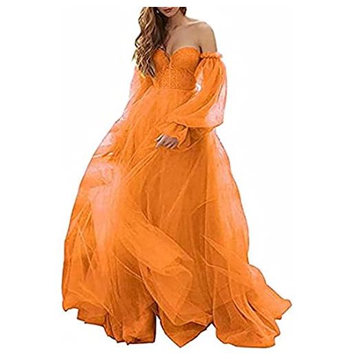 N/ C goffa vestito da promenade abito di sfera di tulle abito di sfera di nozze abiti da sera formali, arancione, uk 6