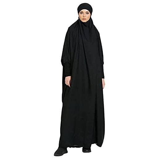 BOJON vestito da preghiera musulmana da donna, abito da preghiera da donna abaya, vestito islamico medio oriente, dubai turchia, blu, taglia unica