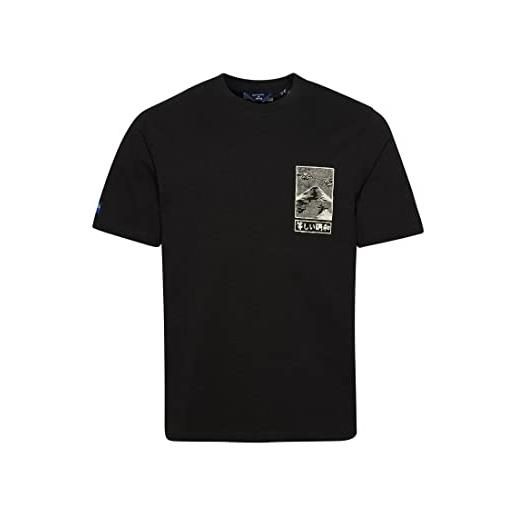 Superdry vintage tangled uib ind tee t-shirt, indigo black wash, s uomo