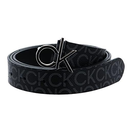 Calvin Klein re-lock logo belt 30mm mono w95 brown mono
