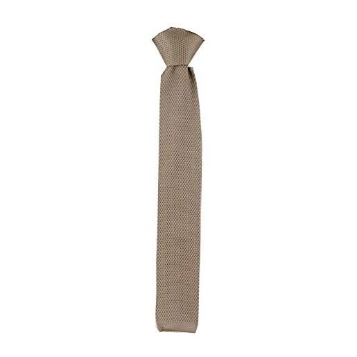 Marc Darcy cravatte unisex lavorate a maglia in stile vintage marrone chiaro taglia unica