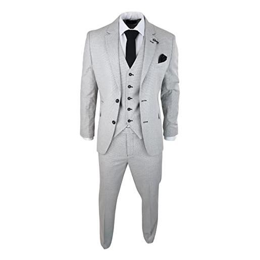 TruClothing.com abito elegante da uomo 3 pezzi grigio retro vintage formale classico - grigio 62