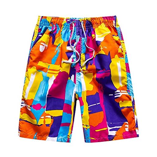 Xmiral uomo pantaloncini shorts badeshorts bagno costume da bagno beach shorts pantaloncini spiaggia (l, 1rosso)