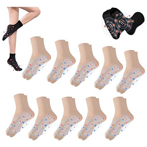 SPAYEIM tourmalina ionici body shaping stretch socks, tourmaline therapy socks per alleviare il dolore (10paia di pelle)
