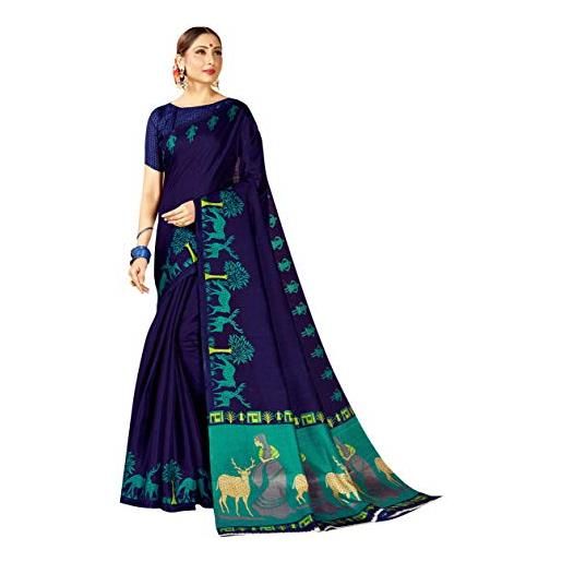STYLE INSTANT sarees - sari da donna mysore art in seta stampata saree, regalo etnico indiano tradizionale matrimonio sari con camicetta non cucita, rosa 1, etichettalia unica