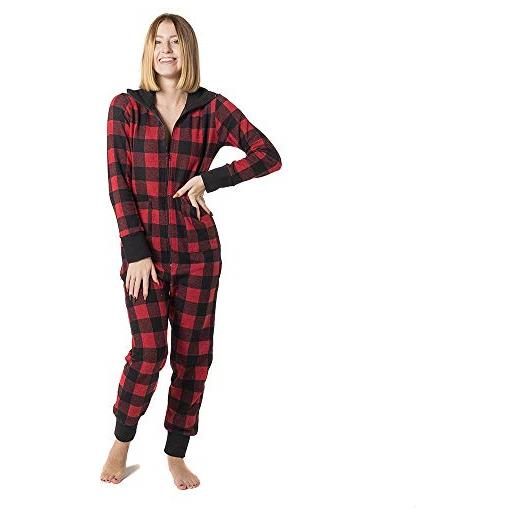 PIGIAMA tartan set, rosso e nero, x/s donna