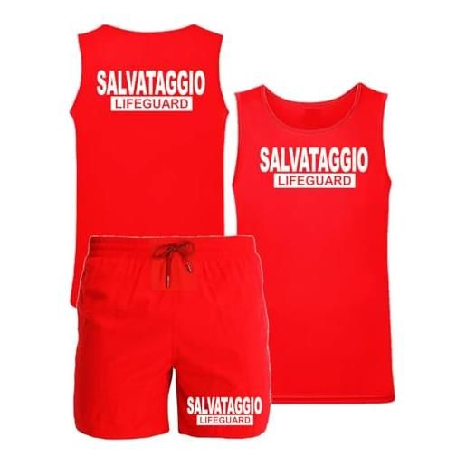 WIXSOO completo canotta costume salvataggio lifeguard (xxl)