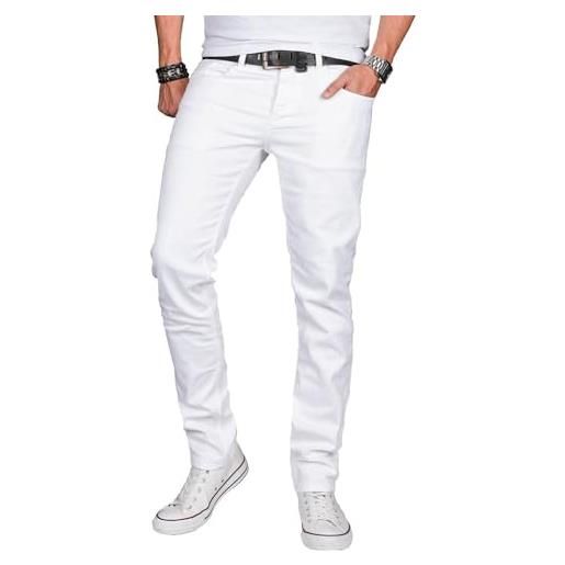 Alessandro Salvarini a. Salvarini designer - jeans da uomo basic stretch slim, bianco, 36w x 32l