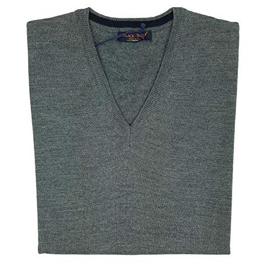 Alessandro Bardelli maglione maglioncino uomo scollo v pullover punta tinta unita elegante classico (m - grigio)