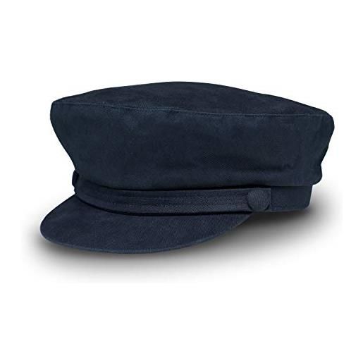 fiebig berretto da pescatore da uomo e donna | cappello da capitano con fodera interna | tradizionale cappello da marinaio in 100% cotone | classico con visiera per tutto l'anno (62-xxl, blu)