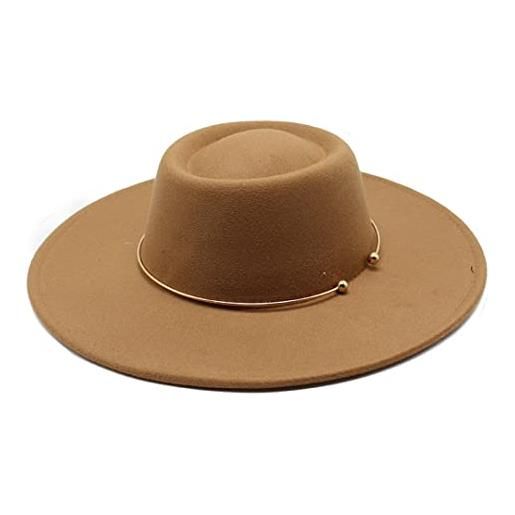 Generic fedora cappelli a tesa larga oro fascia a catena jazz cappello feltrito per le donne uomini inverno autunno abito formale cappello sombreros