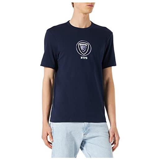 Blauer t-shirt manica corta, 881 blu iris, m uomo