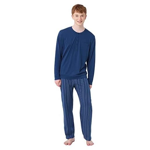 RAGNO pigiama uomo in puro cotone art. U465n1-52, blu