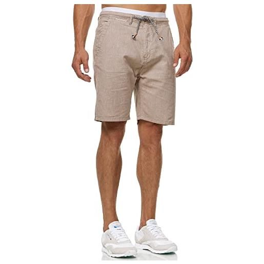 Indicode uomini alonso shorts | pantaloncini da uomo in lino & cotone greige 3xl