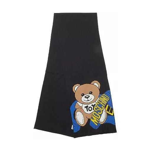 Moschino sciarpa 30745 nero teddy bear logo