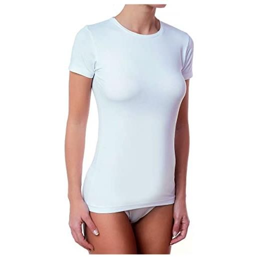 JADEA - confezione da 6 pezzi shirt donna camiciola mezza manica donna 4180, bianco, l