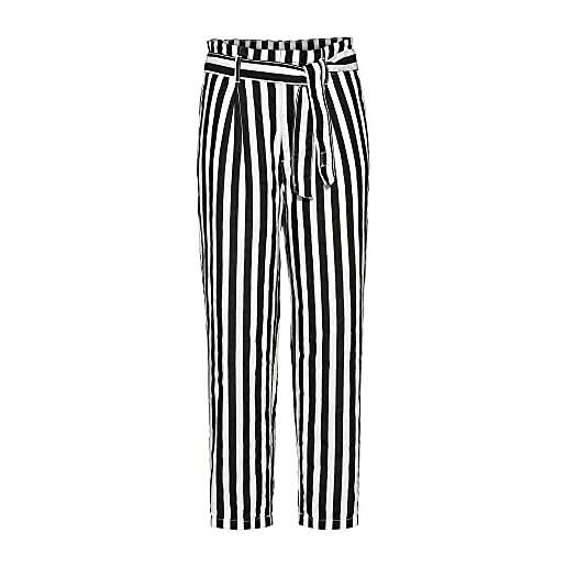 Herrlicher comfy black and linen stripes pantaloni, bianco (white 10), 40 donna