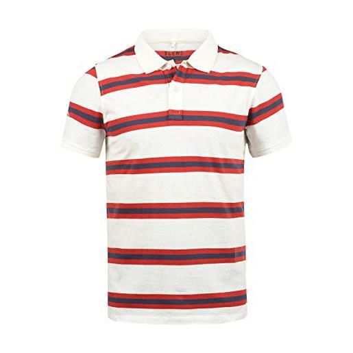 b BLEND blend pique maglietta t-shirt polo a manica corta da uomo, taglia: m, colore: white (70002)