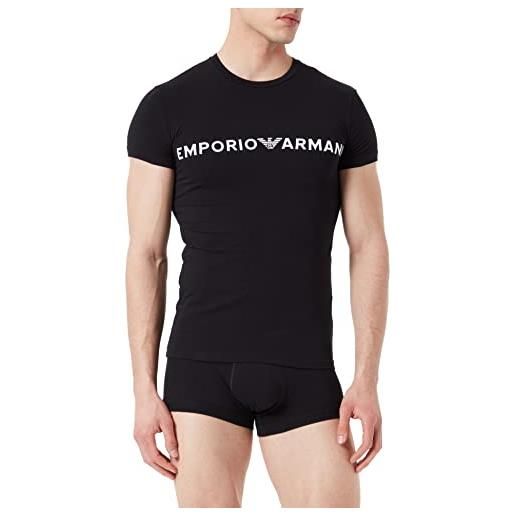 Emporio Armani underwear pyjamas megalogo, pigiami uomo, nero (black), s
