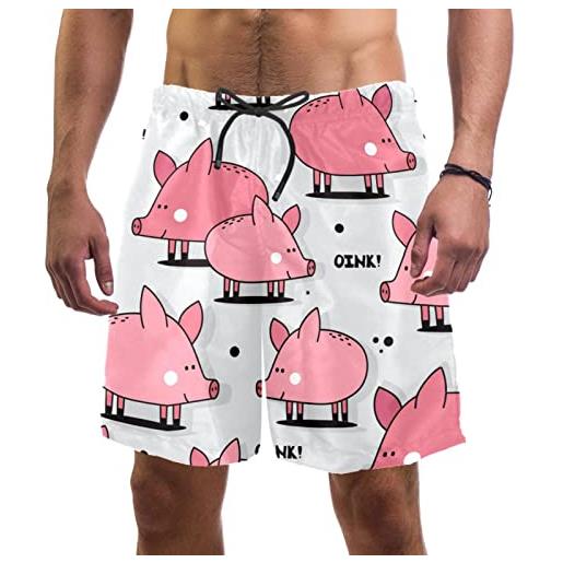 Lurnise costume da bagno da uomo modello di maiali rosa pantaloncini da surf da spiaggia costumi