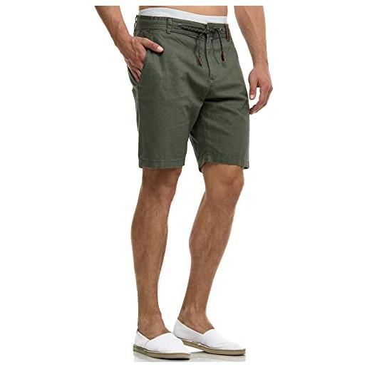 Indicode uomini bowmanville shorts | pantaloncini in lino e cotone navy xl