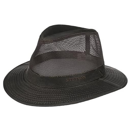 Stetson cappello vented crown traveller uomo - cappelli da spiaggia sole in cotone primavera/estate - l (58-59 cm) marrone