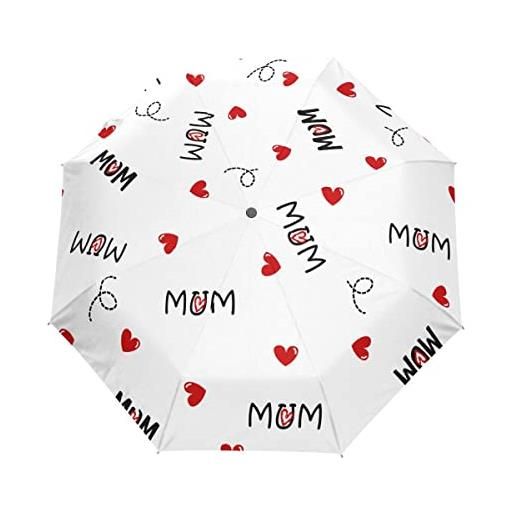 GAIREG ombrello da viaggio con motivo per festa della mamma e mamma, pieghevole, pieghevole, compatto, leggero