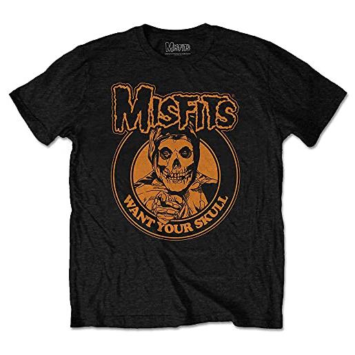 Rock Off misfits want your skull ufficiale uomo maglietta unisex (medium)