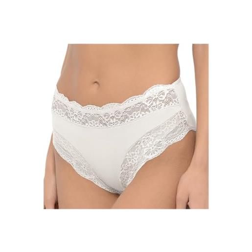 JADEA culotte in cotone elasticizzato alte in vita donna art. 07 (6pz) - 4, bianco