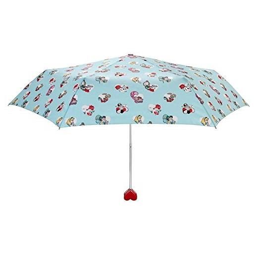 Cath Kidston Umbrella cath kidston - ombrello pieghevole alice nel paese delle meraviglie in minilite, con manico a cuore