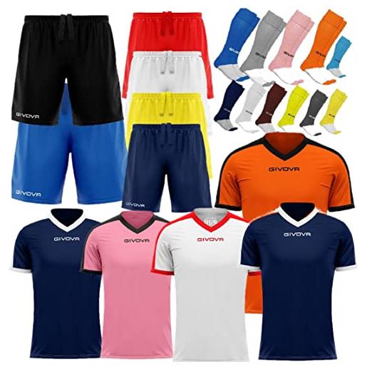 BrolloGroup t-shirt calcio pantaloncini givova kit revolution calzettoni componi il tuo completo personalizzabile con nome e numero ps giv-001