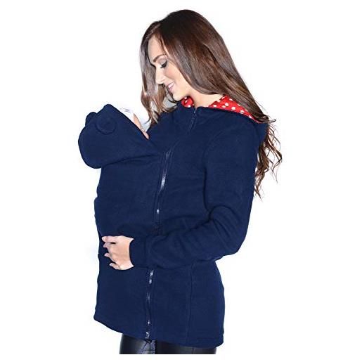 Mija Arts 3073a - giacca in pile da usare con fascia porta bebè. Blu dunkelblau