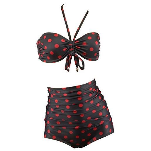 Aloha-Beachwear - coordinato - donna nero/rosso