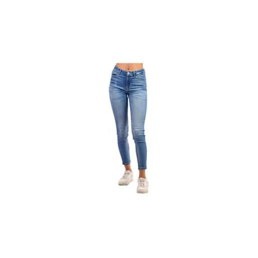 GUESS jeans vestibilità skinny classico vita alta con bottone frontale e cerniera lampo donna celeste w2ya46d4q01-clh1-34