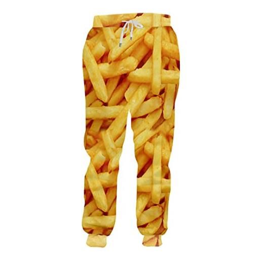 Byblos pantaloni da jogging larghi da uomo pantaloni della tuta con patatine fritte con stampa 3d di cibo pantaloni della tuta da uomo taglie forti french fries chip l