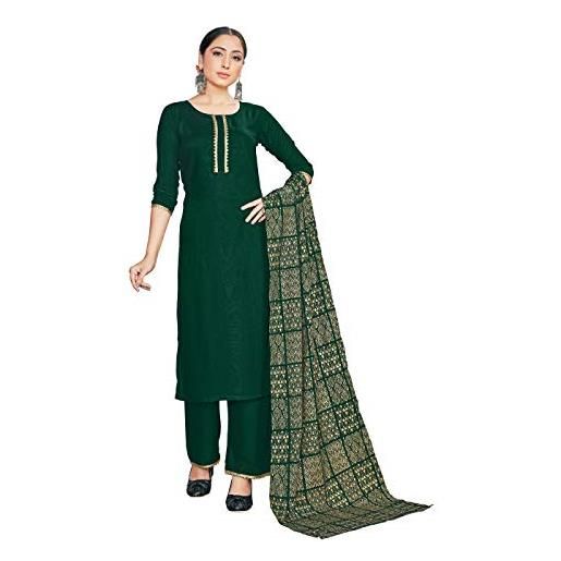 STYLE INSTANT kurti indiano da donna con pantaloni e dupatta, in lamina di rayon stampato, kurta, per feste, top da donna, rosso, l