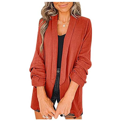 OADOBKICE blazer donna lungo giacca blazer donna cardigan ufficio leggero cappotto blazer donna blazer oversize abito blazer elegante blazer caldo blazer donna blazer invernali top blu scuro 4xl