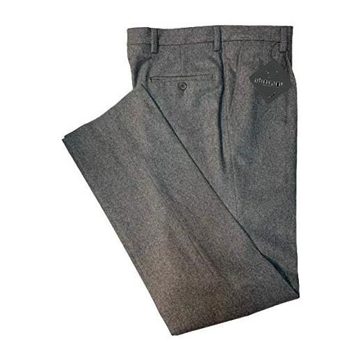 IMMAGINE pantalone uomo classico misto lana con pence colore grigio medio (46)