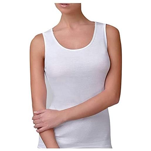 JADEA - camiciola spalla larga donna 9004 bianco 3 pezzi, bianco, 5