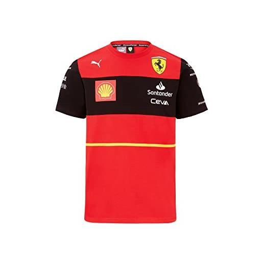 Ferrari scuderia Ferrari - maglietta collezione ufficiale formula 1, merchandise 2022, t-shirt del team carlos sainz 2022, colore: rosso, xl