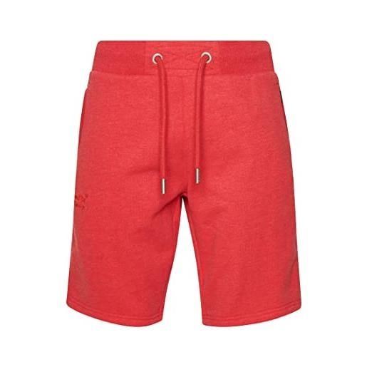 Superdry vle - pantaloncini da uomo in jersey papaya, rosso marl, colore: rosso, xl