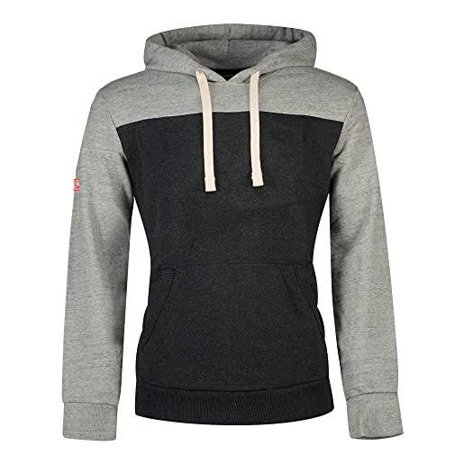 Superdry vintage vl college hood ub felpa con cappuccio, charcoal marl, l uomo