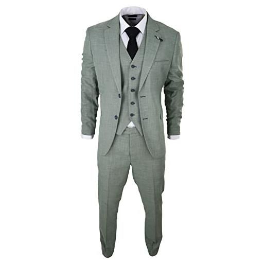 TruClothing.com abito estivo da uomo 3 pezzi classici leggeri in verde salvia matrimonio - verde 60